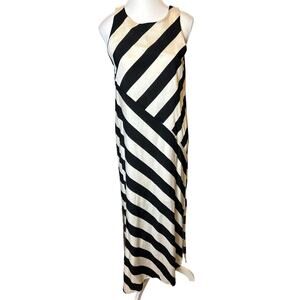 COMPANIA FANTASTICA | Black/Cream Maxi Sheath Dress | Small